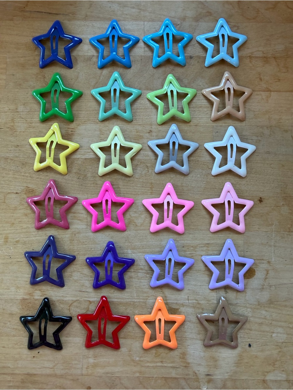 Set of 24 Colorful Star Hair Clips Snap Clips - Multicolor Set Rainbow Y2K